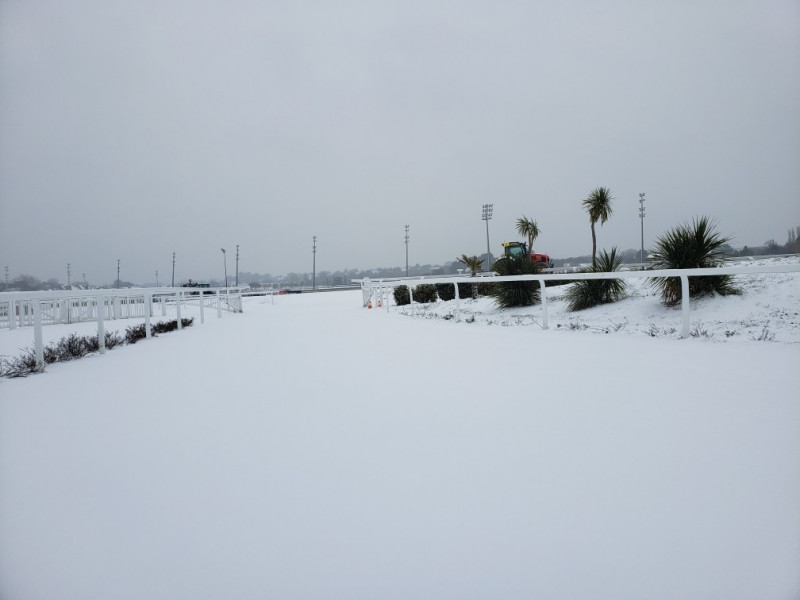 Neige à l'hippodrome de Pornichet